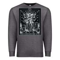 Charcoal Heather hecate tarot card triple moon goddess witch wiccan pagan Premium Sweatshirt - artisFamous