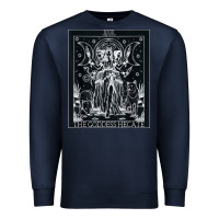 Navy hecate tarot card triple moon goddess witch wiccan pagan Premium Sweatshirt - artisFamous