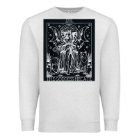 Oatmeal Heather hecate tarot card triple moon goddess witch wiccan pagan Premium Sweatshirt - artisFamous