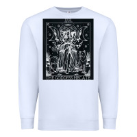 White hecate tarot card triple moon goddess witch wiccan pagan Premium Sweatshirt - artisFamous