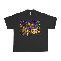Pigment Black mardi gras vibes skull Urban Heavy Tee - FaDigitalArtStudio