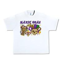 White mardi gras vibes skull Urban Heavy Tee - FaDigitalArtStudio