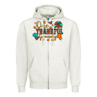 Oatmeal Heather one thankful grammy Zipper Hoodie - JahusDesignShop
