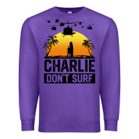 Purple summer vacation charlie don't surf Premium Sweatshirt - artisFamous