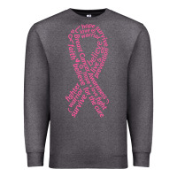 Charcoal Heather Pink Ribbon Premium Sweatshirt - artisFamous