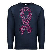Navy Pink Ribbon Premium Sweatshirt - artisFamous