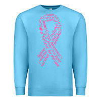 Ocean Blue Pink Ribbon Premium Sweatshirt - artisFamous