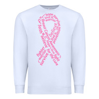 White Pink Ribbon Premium Sweatshirt - artisFamous