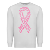 Dove Grey Pink Ribbon Premium Sweatshirt - artisFamous