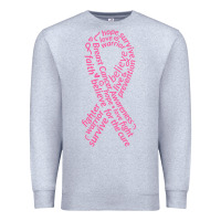 Heather Grey Pink Ribbon Premium Sweatshirt - artisFamous