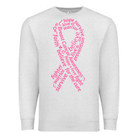 Oatmeal Heather Pink Ribbon Premium Sweatshirt - artisFamous