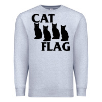 Heather Grey cat flag Premium Sweatshirt - artisFamous