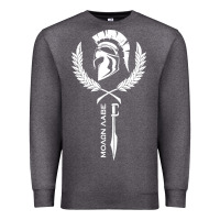 Charcoal Heather sparta krieger fitness   molon labe Premium Sweatshirt - artisFamous