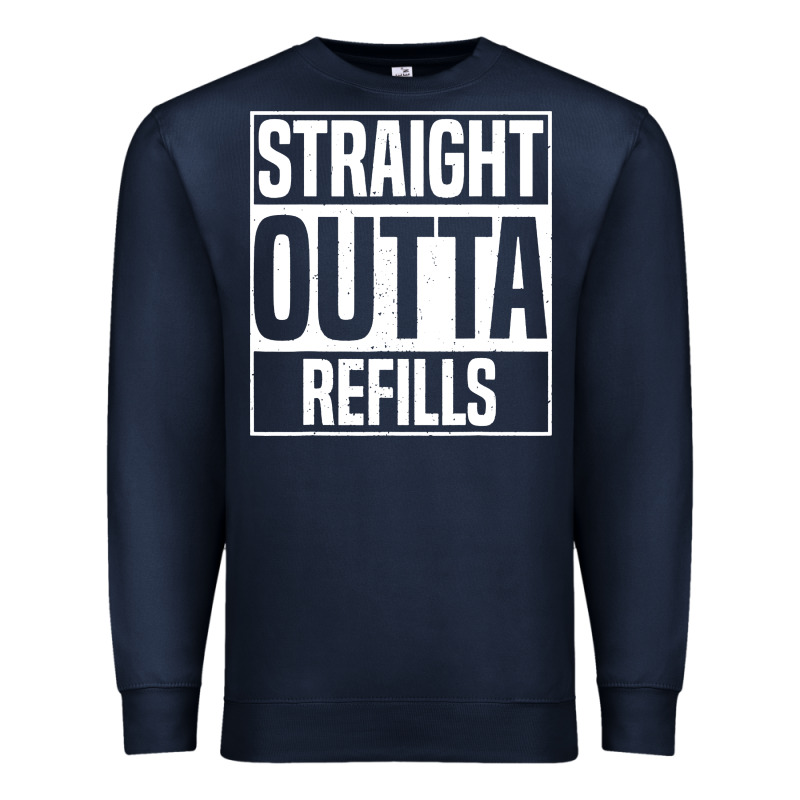 Straight Outta Refills Funny Pharmacy Technician Pharmacist Premium Sweatshirt by artisFamous | Teevron