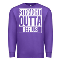Purple straight outta refills funny pharmacy technician pharmacist Premium Sweatshirt - artisFamous