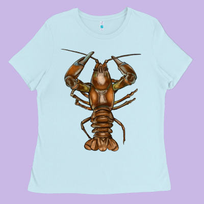 Crawfish Ladies Tee Designed By Fadigitalartstudio