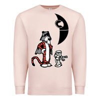 Pale Pink hobbes and calvin Premium Sweatshirt - artisFamous
