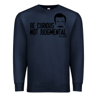 Navy be curious not judgemental Premium Sweatshirt - artisFamous