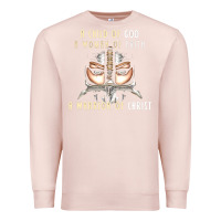Pale Pink child of god woman of faith warrior of christ Premium Sweatshirt - artisFamous
