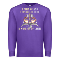 Purple child of god woman of faith warrior of christ Premium Sweatshirt - artisFamous