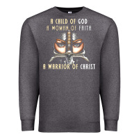 Charcoal Heather child of god woman of faith warrior of christ Premium Sweatshirt - artisFamous