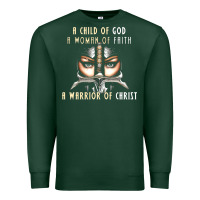 Sports Green child of god woman of faith warrior of christ Premium Sweatshirt - artisFamous