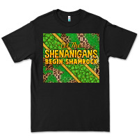 Black Let the shenanigans begin shamrock tumbler Premium Tee - HowdyJamesFarm