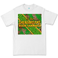 White Let the shenanigans begin shamrock tumbler Premium Tee - HowdyJamesFarm