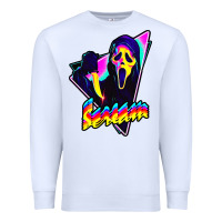 White scream horror movie Premium Sweatshirt - artisFamous