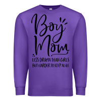 Purple boy mom less drama than girls but harder to Premium Sweatshirt - artisFamous