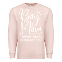 Pale Pink boy mom less drama than girls but harder to Premium Sweatshirt - artisFamous