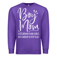 Purple boy mom less drama than girls but harder to Premium Sweatshirt - artisFamous