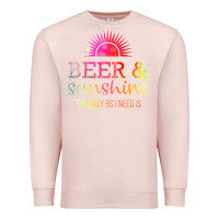 Pale Pink the only bs i need is beer sunshine Premium Sweatshirt - artisFamous