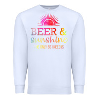 White the only bs i need is beer sunshine Premium Sweatshirt - artisFamous