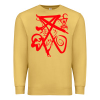 Antique Gold lucifer calligraphy 2 Premium Sweatshirt - artisFamous