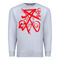 Heather Grey lucifer calligraphy 2 Premium Sweatshirt - artisFamous