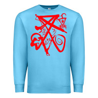 Ocean Blue lucifer calligraphy 2 Premium Sweatshirt - artisFamous