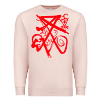 Pale Pink lucifer calligraphy 2 Premium Sweatshirt - artisFamous