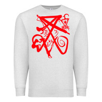 Oatmeal Heather lucifer calligraphy 2 Premium Sweatshirt - artisFamous
