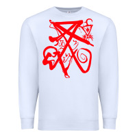 White lucifer calligraphy 2 Premium Sweatshirt - artisFamous