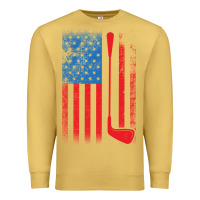 Antique Gold Golf with USA Flag Premium Sweatshirt - artisFamous