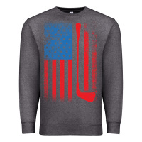 Charcoal Heather Golf with USA Flag Premium Sweatshirt - artisFamous