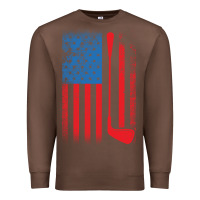Chestnut Golf with USA Flag Premium Sweatshirt - artisFamous