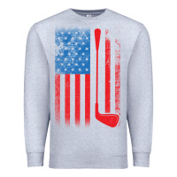 Heather Grey Golf with USA Flag Premium Sweatshirt - artisFamous