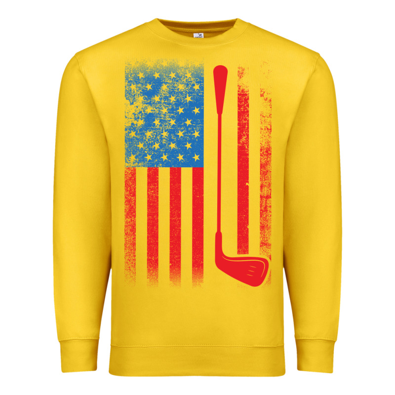 Golf With Usa Flag Premium Sweatshirt by artisFamous | Teevron