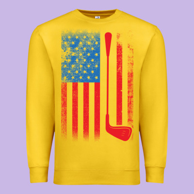 Golf With Usa Flag Premium Sweatshirt Designed By Artisfamous