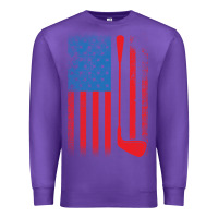 Purple Golf with USA Flag Premium Sweatshirt - artisFamous