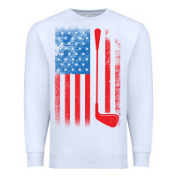 White Golf with USA Flag Premium Sweatshirt - artisFamous