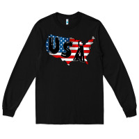 Black Usa Long Sleeve Tee - CowhideDigitalArt
