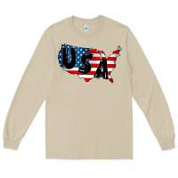 Mushroom Usa Long Sleeve Tee - CowhideDigitalArt